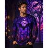 Autumn and Winter Men's 3D Printed Crew Neck Long Sleeve T-Shirt Halloween Dress Up