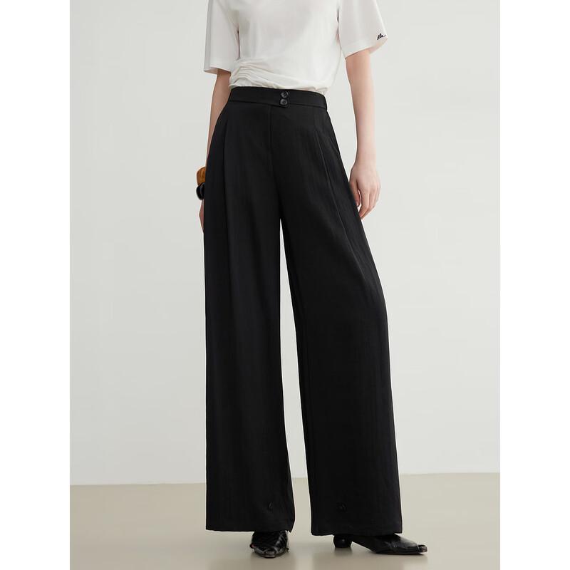 ELLE Women's Draped Wide-Leg Casual Pants