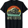 Steam Train Who Tooted Retro Locomotive Men Boys Kid Toddler T-Shirt
