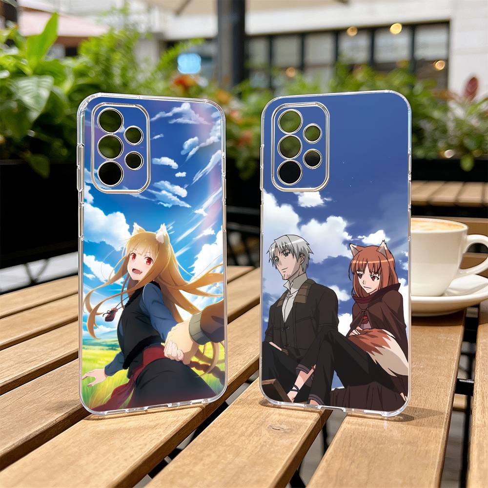 S-Spice and Wolf Anime Phone Case For Samsung S25,S24,S21,S22,S23,S30,Ultra,S20,Plus,Fe Transparent Cover