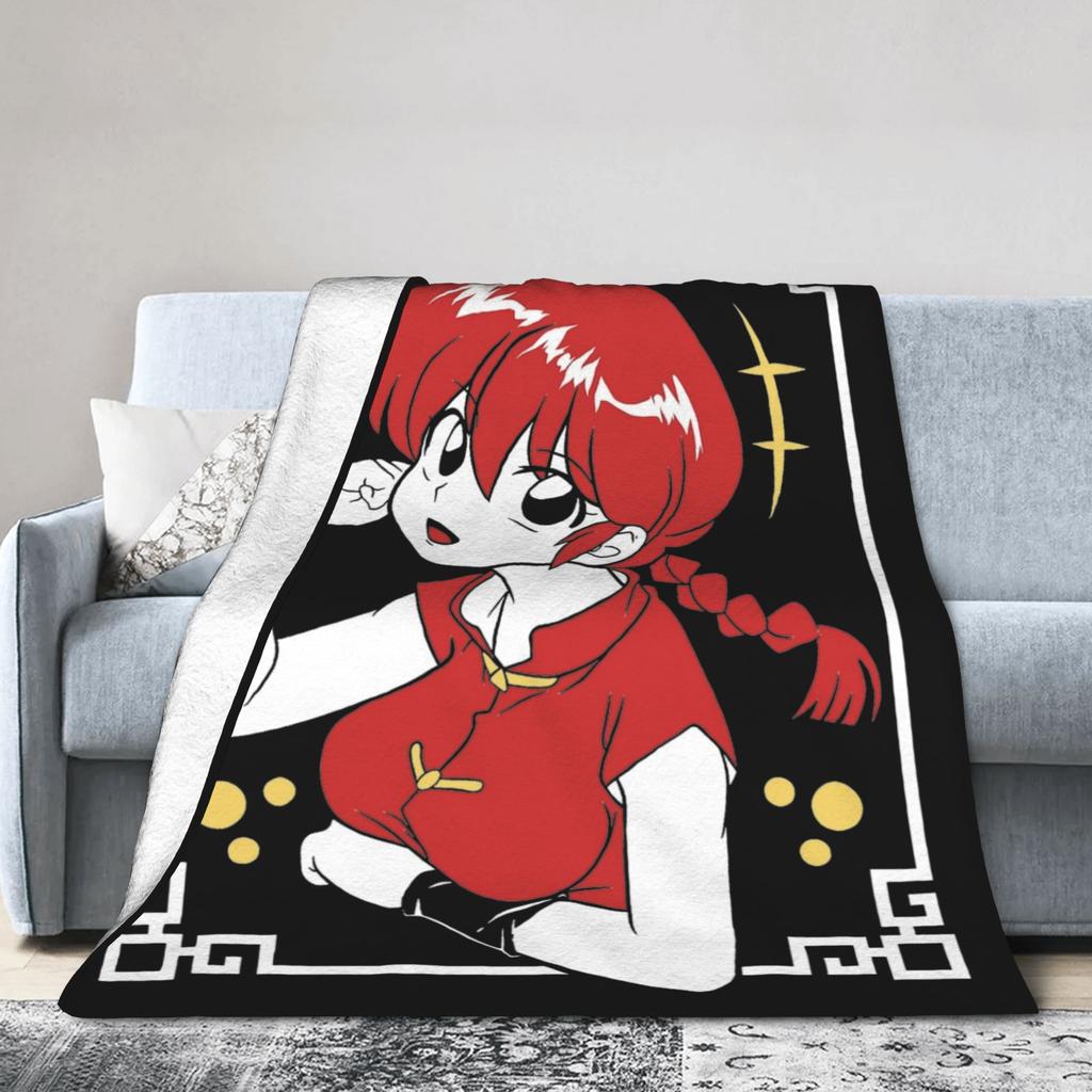 Couverture Anime Ranma 1/2 Polaire Imprimée Respirante Légère Jeté de Lit Quilt d'Extérieur