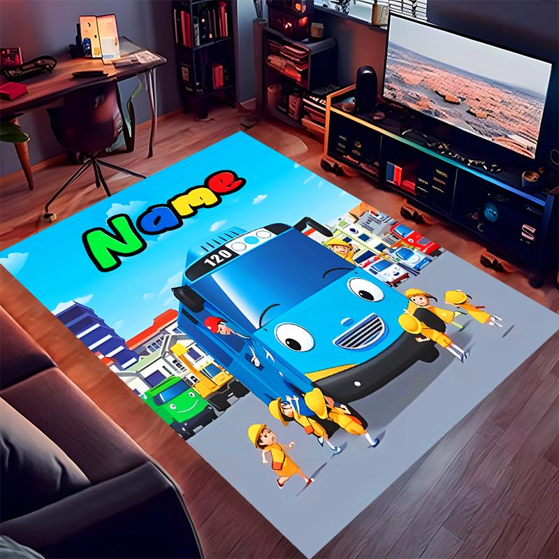 Custom personalization Tayo the Little Bus Print Area Rug - Soft, Washable Non-Slip Indoor Mat,Living Room,Home&Office Decorative Rug