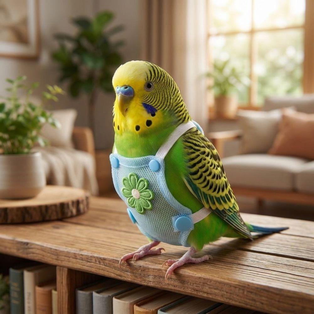 With Leash Pet Parrot Diaper Breathable Mesh Parrot Flying Clothing  for Cockatiel Pigeons