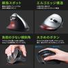 Sanwa Direct Ergonomic Mouse Wireless Rechargeable Quiet 5 Button Blue LED Tendonitis Prevention Black 400-MA127BK