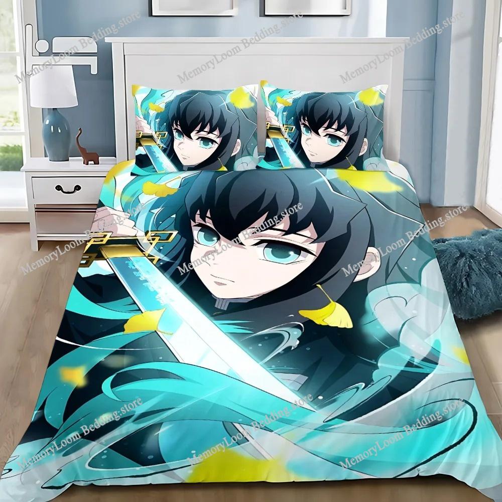 Muichiro tokito Duvet Cover Pillowcase Bedding Set Adult Boy Girl Bedroom Decoration Children Gift Single Double Large Size