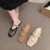 Fashion Low Heel Fishing Net Woven Sandals Women Summer Hollow Soft Sole Comfortable Niche Beach Baotou Roman Half Slippers