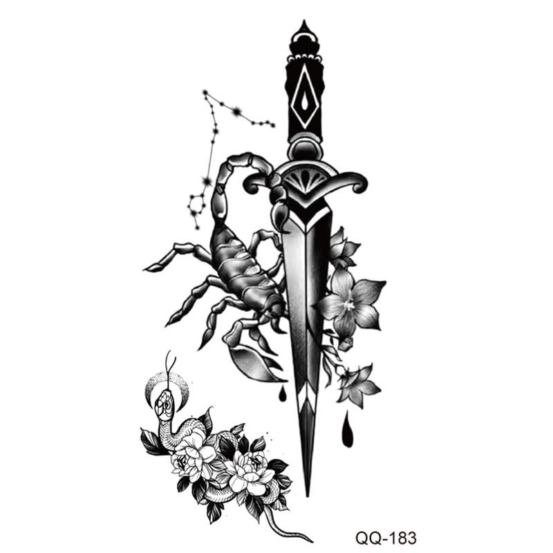 New Style Waterproof Temporary Tattoos: Floral, Butterflies & Lion Designs - Mix & Match Set