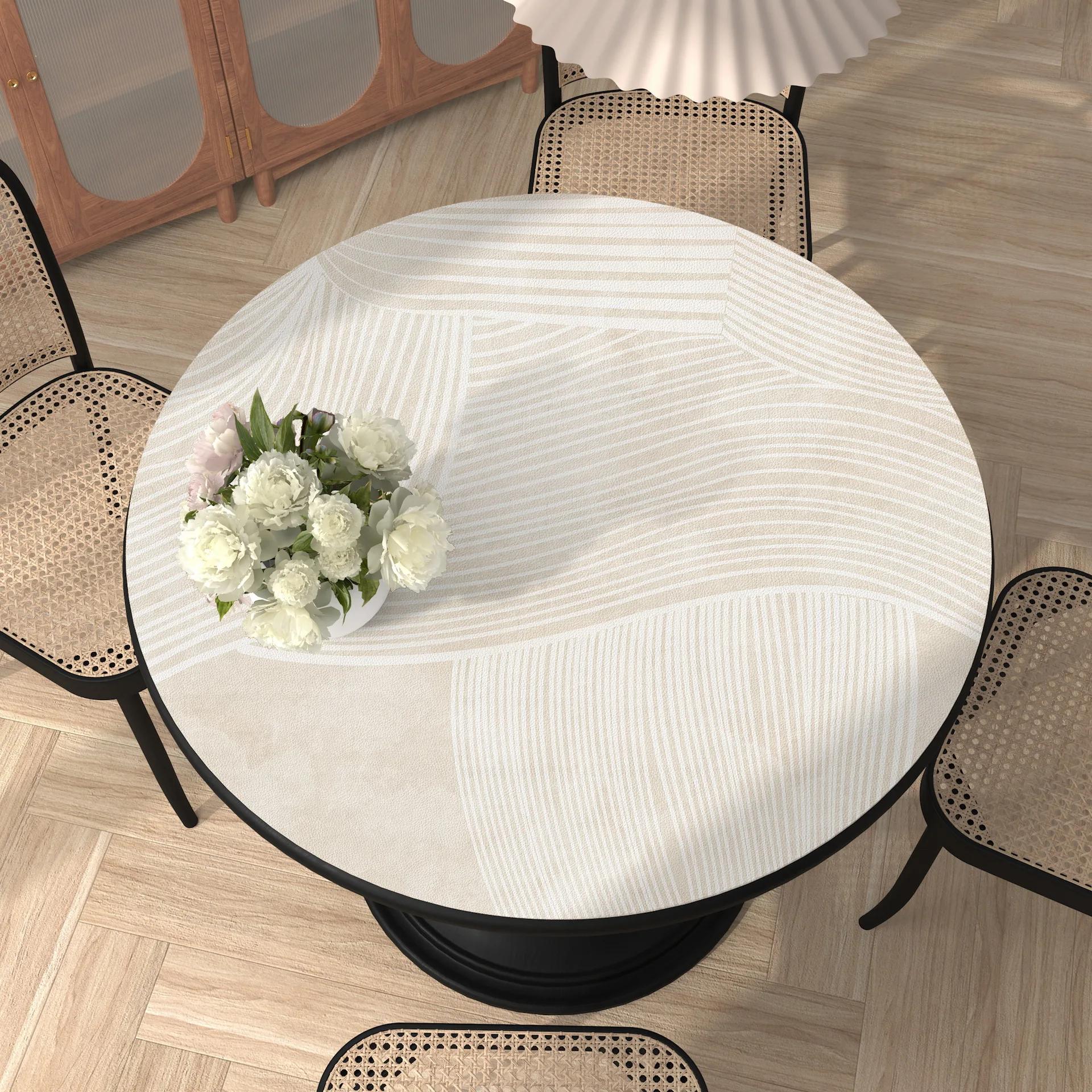 

Nordic Minimalist Style Round Wear-resistant Leather Tablecloth, Waterproof and Oil Resistant Anti-scalding Dining Table Mat 40x40cm