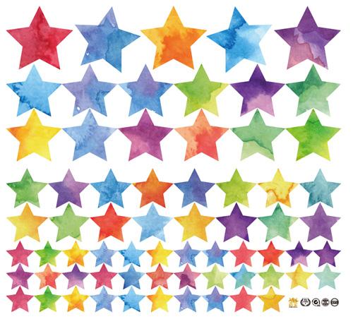 Rainbow Color Dots Star Wall Sticker For Kids Room Children Home Decor Decals Creative Removable Living Room DIY Vinyl Stickers