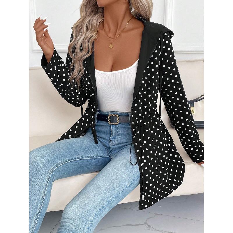 JKASHDK Women's Fashion Casual Leopard Print Autumn Winter Long Sleeve Hooded Jackets & Coats