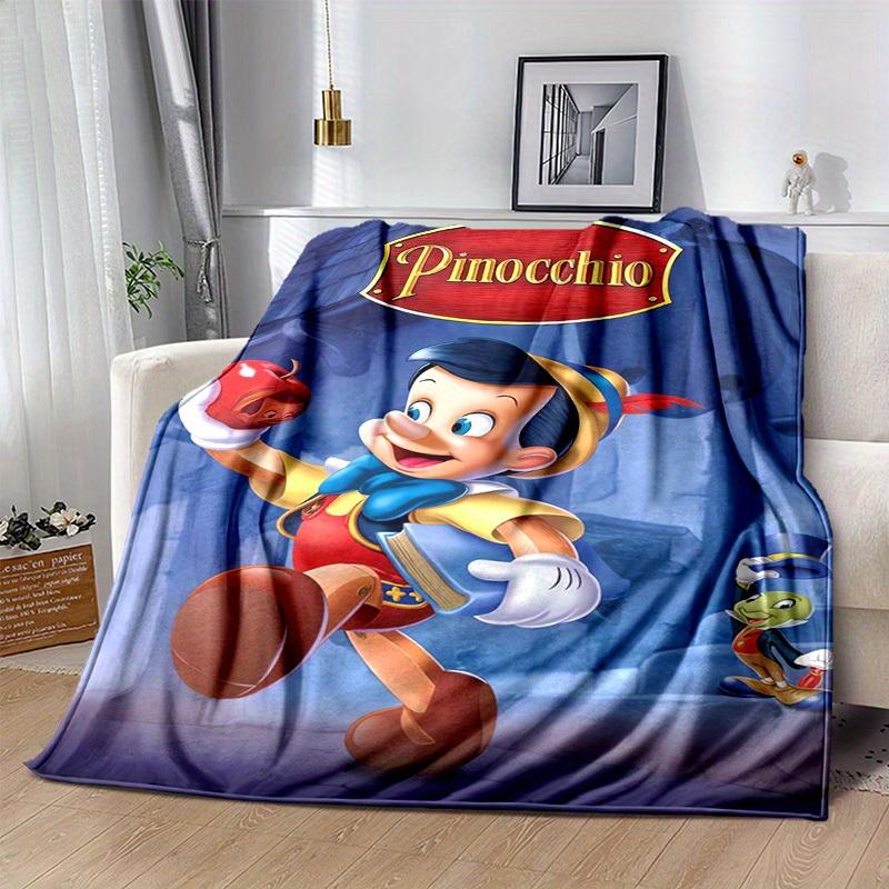 1pc, Pinocchio's Adventure Blanket - Perfect for All Seasons, Home Decor, Soft Flannel Throw Blanket - Versatile & Cozy for Bedroom, Living