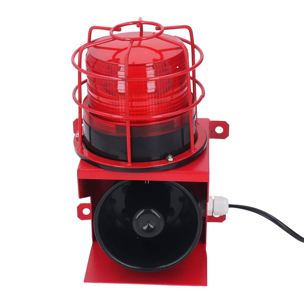 Alarme Sonoro e Luminoso Industrial Sirene de Alta Potência Buzina 115db Alarme Audível Visual de Segurança Instalação na Parede Plugue UE 220V