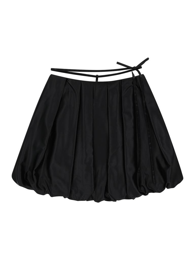 Tuomio Satin Balloon Skirt [Black]
