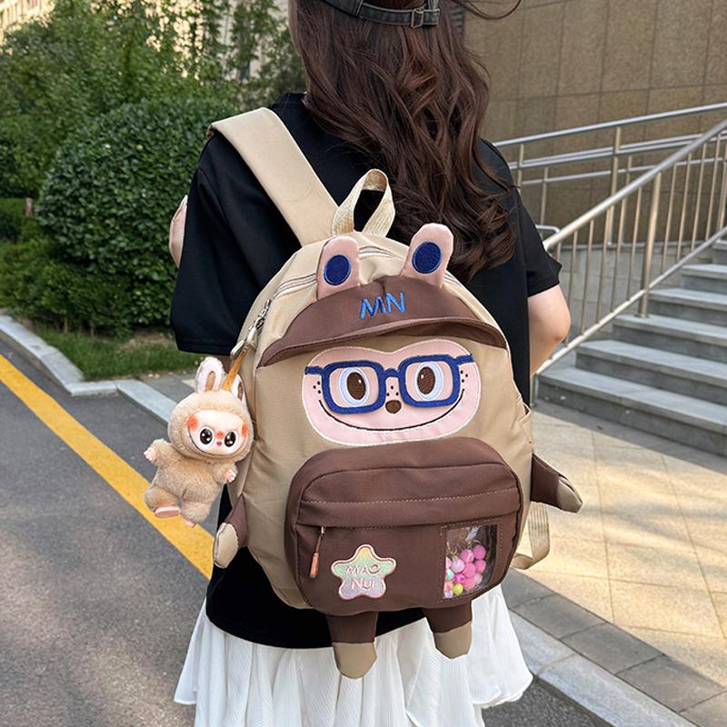 Nový studentský roztomilý batoh Kreslený LABUBU Velkokapacitní školní taška Batoh pro sladkou dívku Denní volno Kontrastní taška