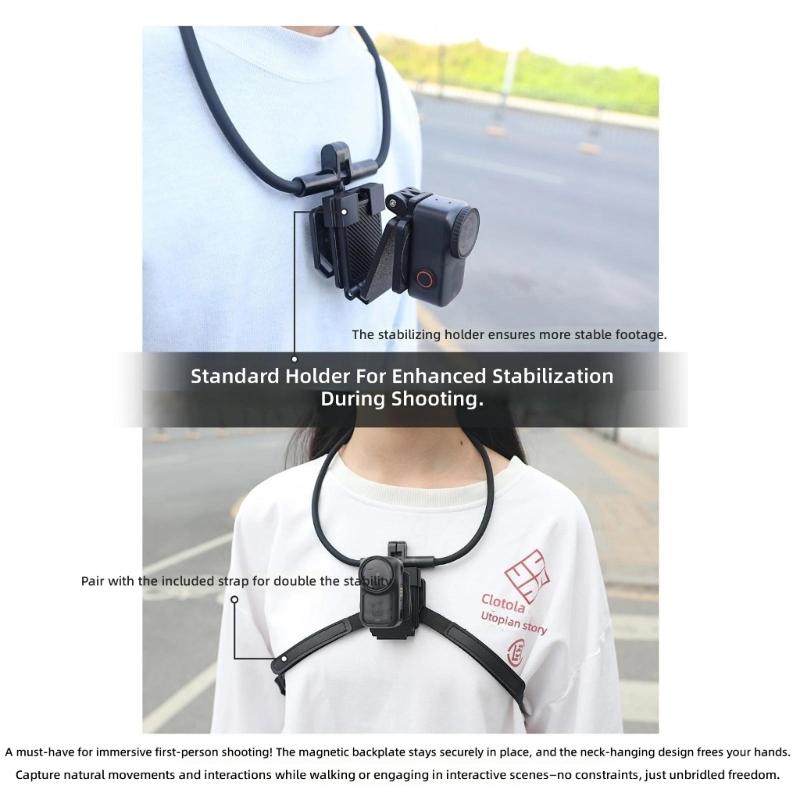 Magnetic Neck Mount Holder For Action Camera With Quick Release Design Perfect For Sports And Outdoor Recording
