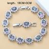 Hight Quality Fashion Accessories 925 Silver 9-Color Jewelry Sets Mystic Rainbow Zircon Female Bracelet Earring And Necklace