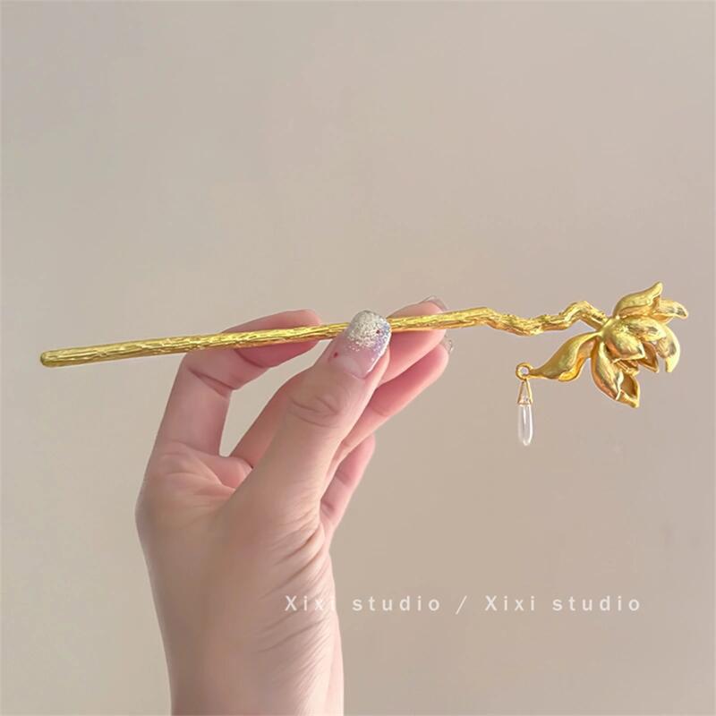 Four Seasons Chinese Tassel Hairpin: Ancient Style Hanfu with Fresh Pearl and Jiangnan Classical Cheongsam Hair Accessory