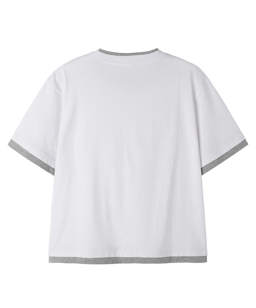 Opeunyadeu(Owai) Layered Basic Crop Tee - White