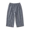 Aimedia Relaxed Steteco Men's 3/4 Length 100% Cotton Blue Check Thin Loungewear Pajamas Room Wear Pants Shorts
