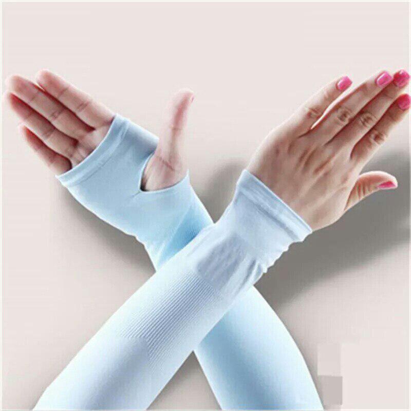 Lange Handschuhe für Damen, Eisseide, Sonnenschutz, Armstulpen, Sonnenschutz, UV-Schutz, Armwärmer, Halbfinger-Ärmel