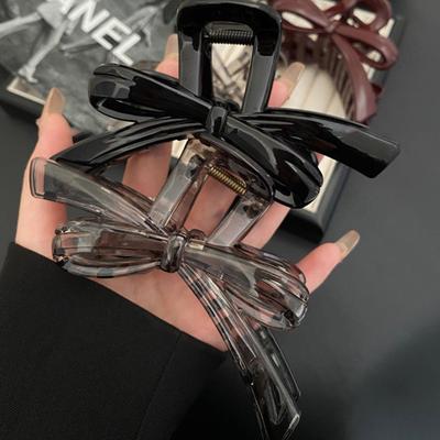 Koreanische exquisite Schleife große Greifklemme Herbst und Winter High-End Hinterkopf Haifischklemme Nischen-Atmosphäre Haarnadel Frau