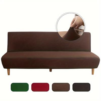 Armless Futon Cover Easy To Install Stretch Sofa Bed Slipcover Soft Elastic Textured Full Size Futon Covers Futon Sofa Bed