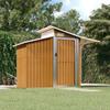 Vidaxl Garden Shed, Brown, 270X130X208.5 Cm, Galvanized Steel