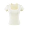U-neck short-sleeved T-shirt women's summer new American Spice Girls storm point design sense slim and thin bottoming top