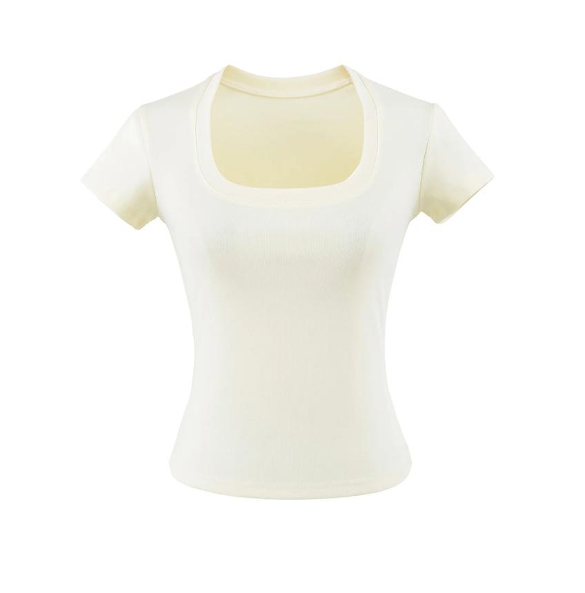 U-neck short-sleeved T-shirt women's summer new American Spice Girls storm point design sense slim and thin bottoming top