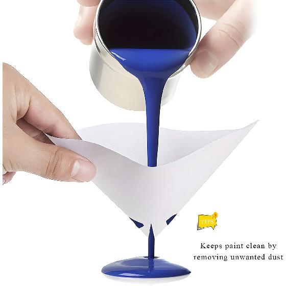 povtii 50 PCS 100 Micron Cone Paint Strainers, Cone Filters with Fine Nylon Mesh, Disposable Paint Paper Strainers for Automotive, Spray Guns,