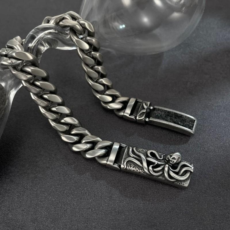 European American Trendy Octopus Skull Aromatherapy Men's Bracelet Made Of Stainless Steel Material With Long-lasting Fragrance Versatile Accessories