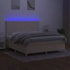 Maison Exclusive - Sommier à lattes de lit et matelas et LED Crème 180x200cm Tissu
