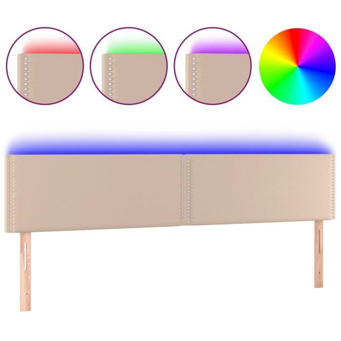 VidaXL LED Headboard Bedroom Furniture Double Bed Accessory Head of Bed Frame Interior Cappuccino 3121579