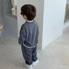 Conjunto de Roupa Infantil de Primavera e Outono Versão Coreana Casual Suéter Calças Conjunto de 2 Peças Bebê Solto Conjunto Esportivo