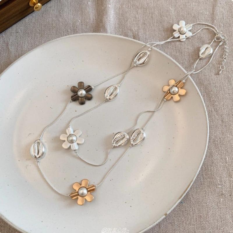 Sliver Color Hollowed-Out Five-Pointed Star Long Double-Layered Necklace For Women Temperament Personality Sweater Chain