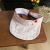 Red Plaid Empty Top Sun Protection Hat Women's Summer UV Protection Foldable Sun Hat Outdoor Travel Sun Hat