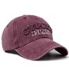 Unisex ISLAND Letter Patch Washed Baseball Cap Spring Autumn Outdoor Adjustable Sunscreen Hat