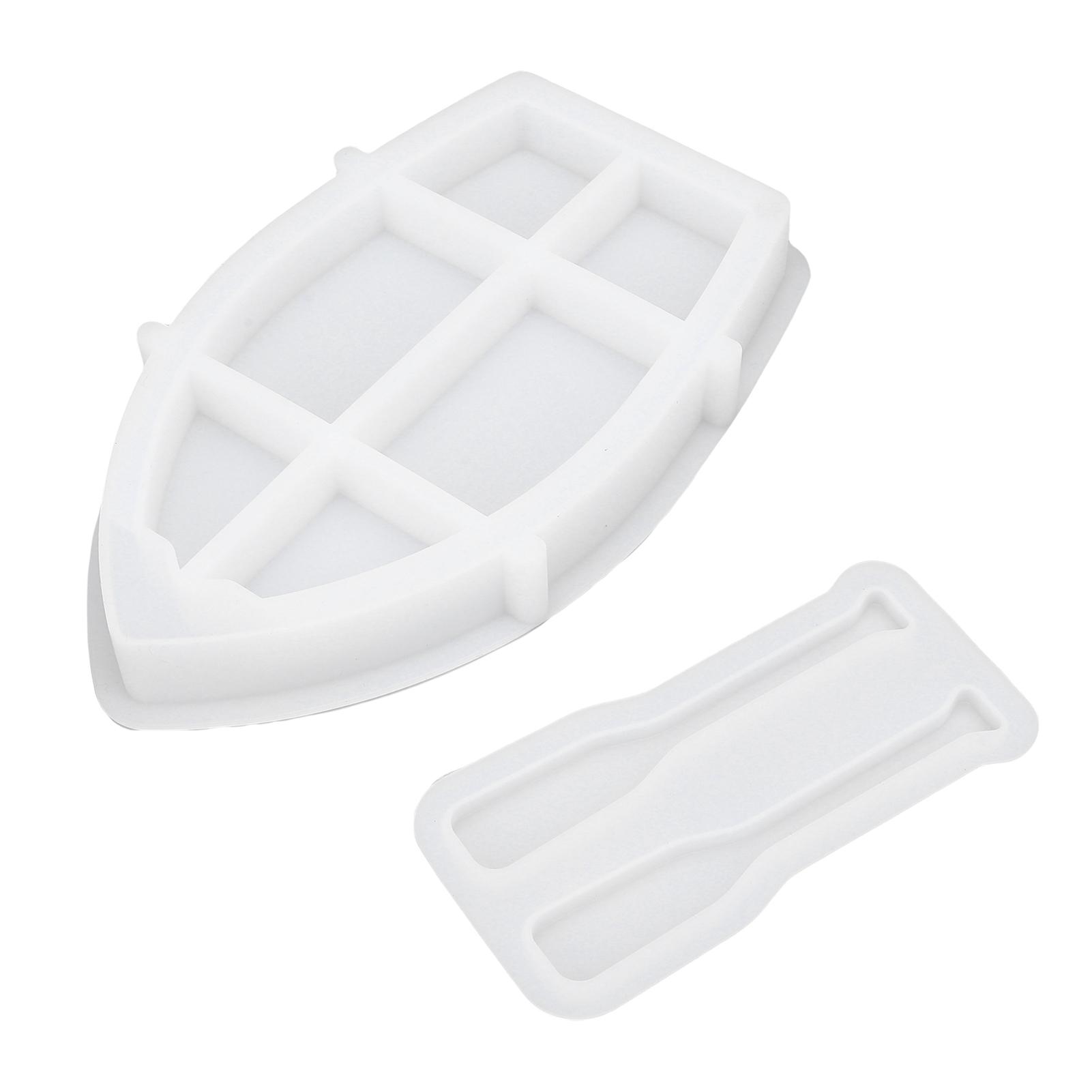 

Candle Holder Mould Multi Purpose Boat Silicone Tear Proof Candle Container Mould with Boat Paddle Mould for Plaster