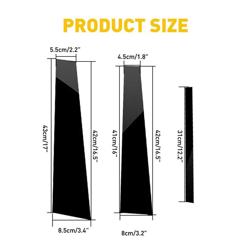 Glossy Black Car Window Pillar Post Sticker Decor Trim Film Fit For Honda Accord 2008-2012