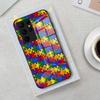 Autism Support Puzzle Phone Case For Samsung S26 S25 Edge Ultra 23 22 21 20 Ultra Plus S24 Fe Glass Cover