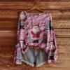 Women's Fashion Long Sleeve Christmas Snowman Snowflake Print Jacket Cardigan