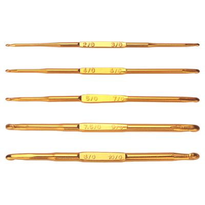 5pc/set Double Pointed Alumina Crochet Hook, Knitting Needles for DIY Yarns Weaving, Ideal for Hand Weaving Sweaters/blankets