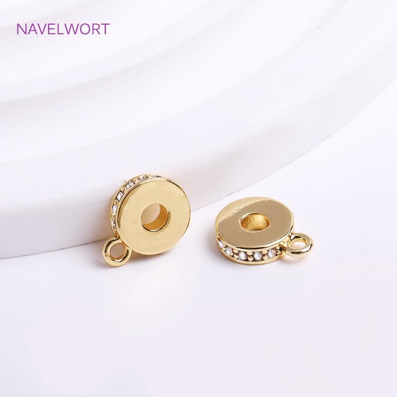 Multi Shapes Pendant Bail Connectors,18K Gold Plated Inlaid Zircon Pendant Clasps For Jewelry Making,Spacer Beads Accessories
