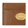 Burberry Cotswolds Engraved Metal Accessory Design Calfskin Card Holder Female Hazelnut Color