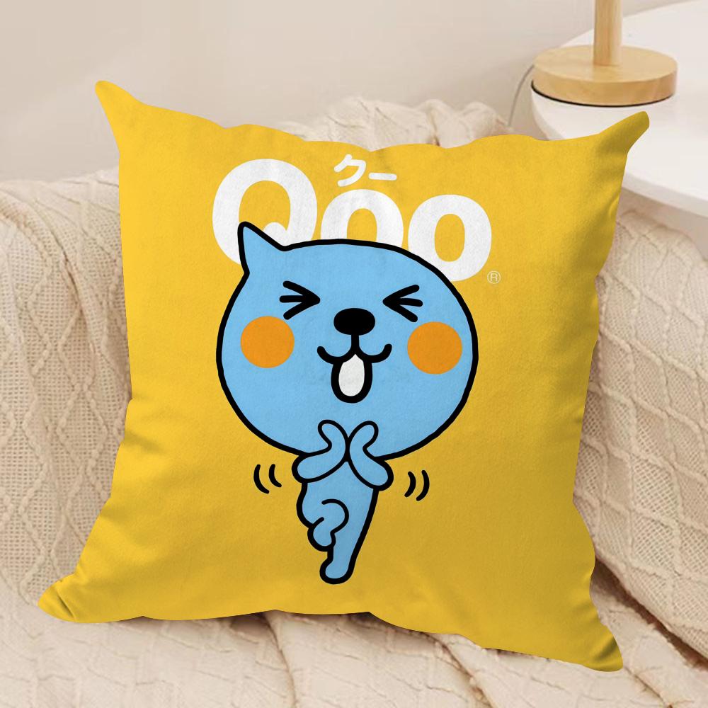 Cute QQoos Cushion Cover Short plush Doublesided Print Square Throw Pillow Covers Sofa Home Cushion Decor