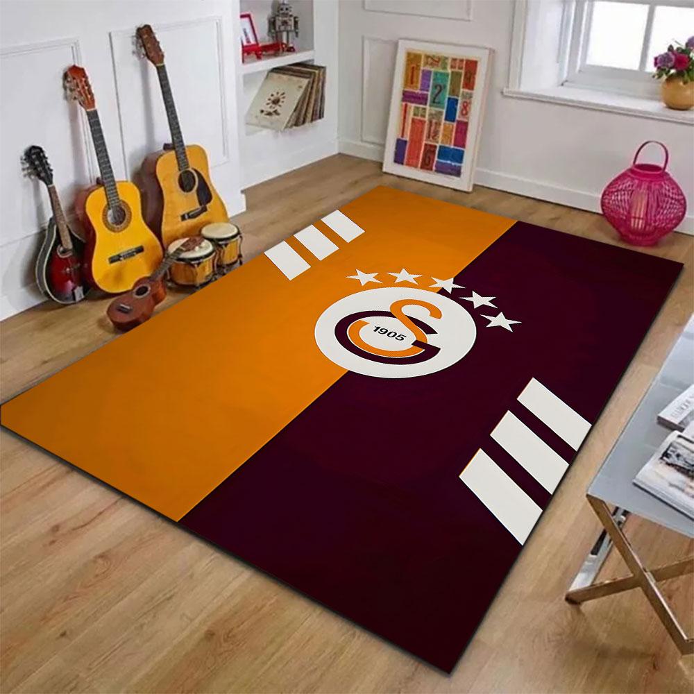 Galatasaray Logo with Stars Design Patterned carpet, suitable as a non slip play mat for the living room and bedroom sofa
