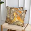Alphonse Mucha Zodiac Art Nouveau Woman 2 Pcs Square Pillowcase Pillow Cover Cushion Decor Comfort Throw Pillow For Home Sofa
