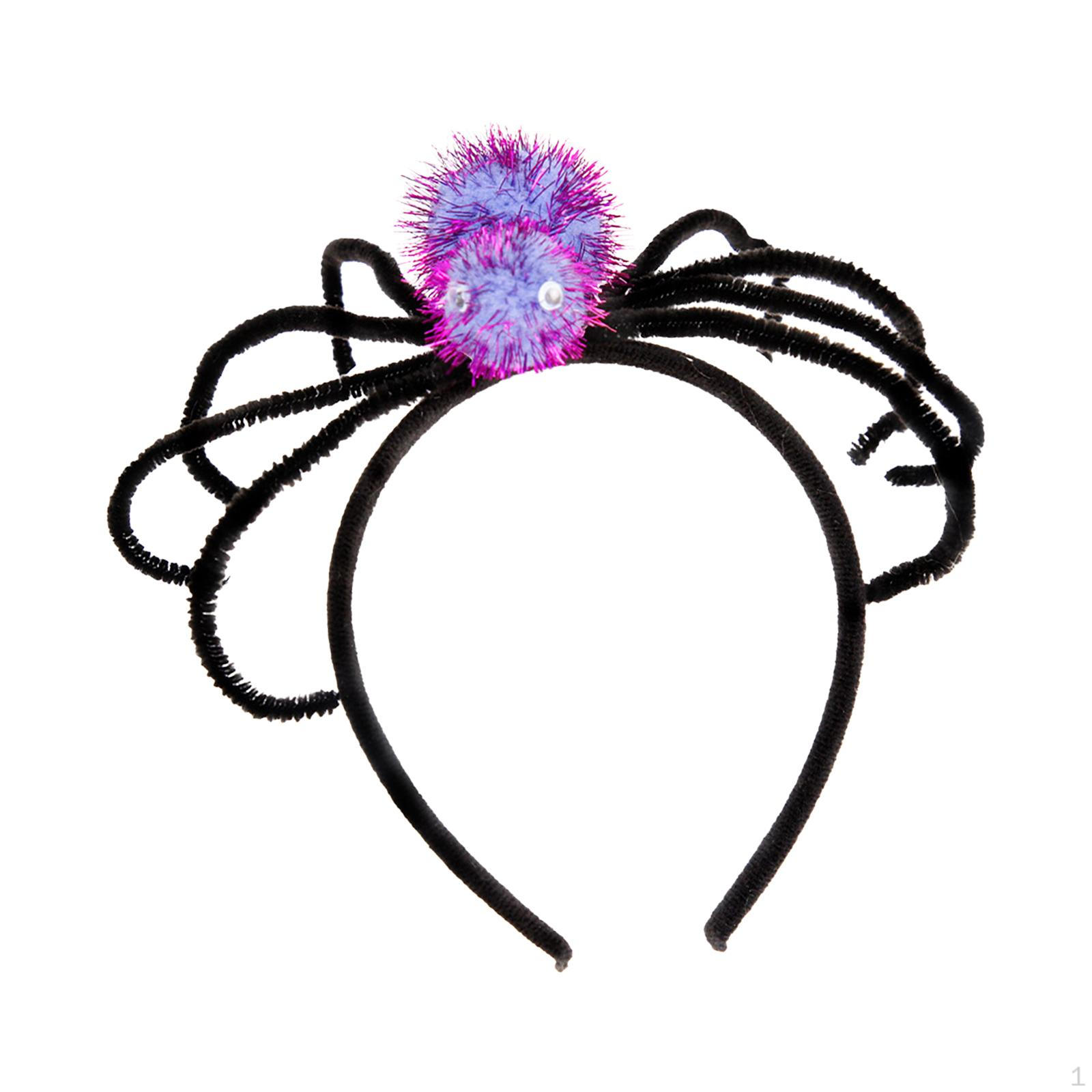 Halloween Spider Headband Costume Headpiece Cosplay Headdress Photo Prop Decoration Hair Hoop Violet Spider