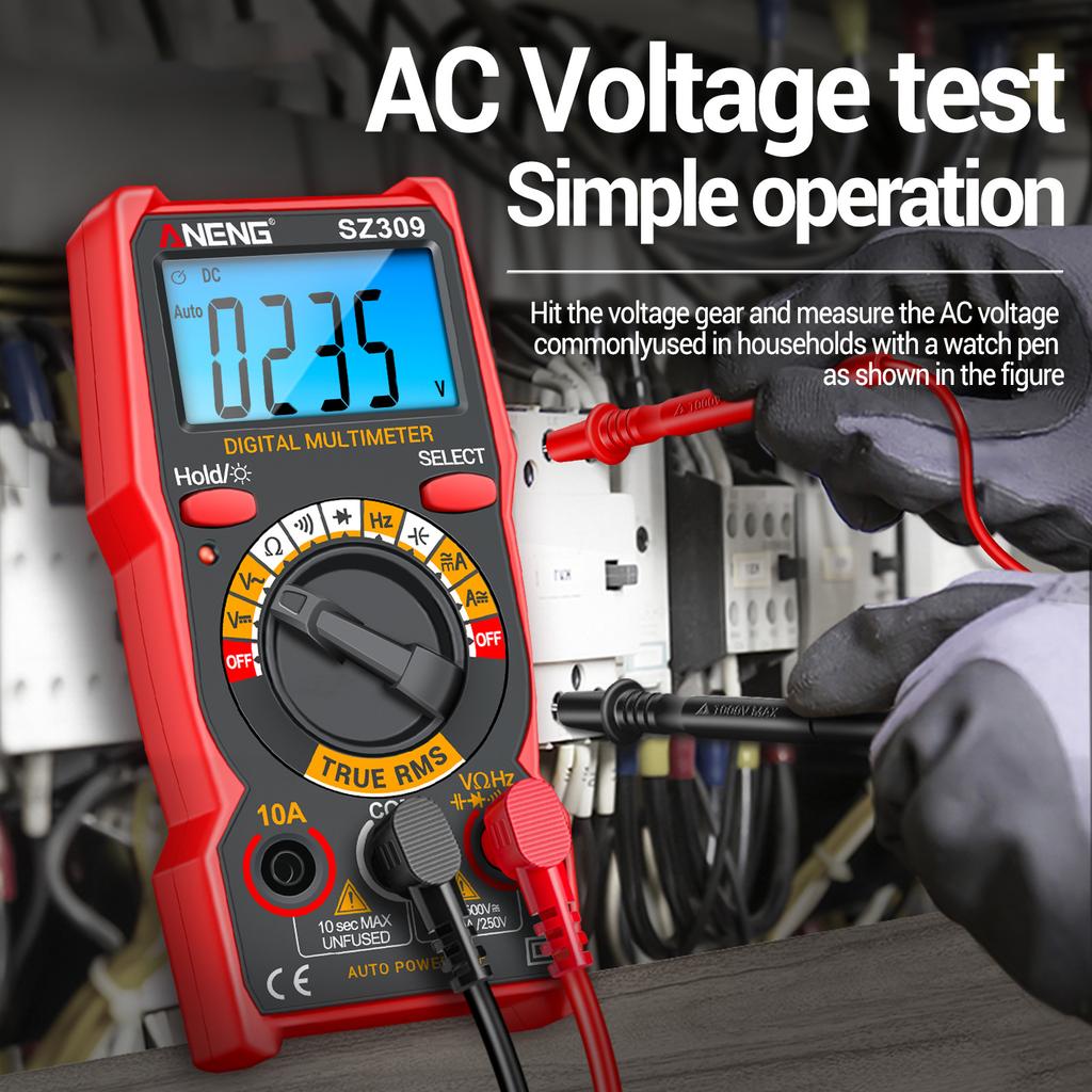 ANENG SZ309 Smart Multimeter 1999 Zählungen Hohe Präzision Elektrischer Tester LCD Hintergrundbeleuchtung ACDC