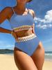 New bikini two-piece high-waisted webbing triangular slim swimsuit for women